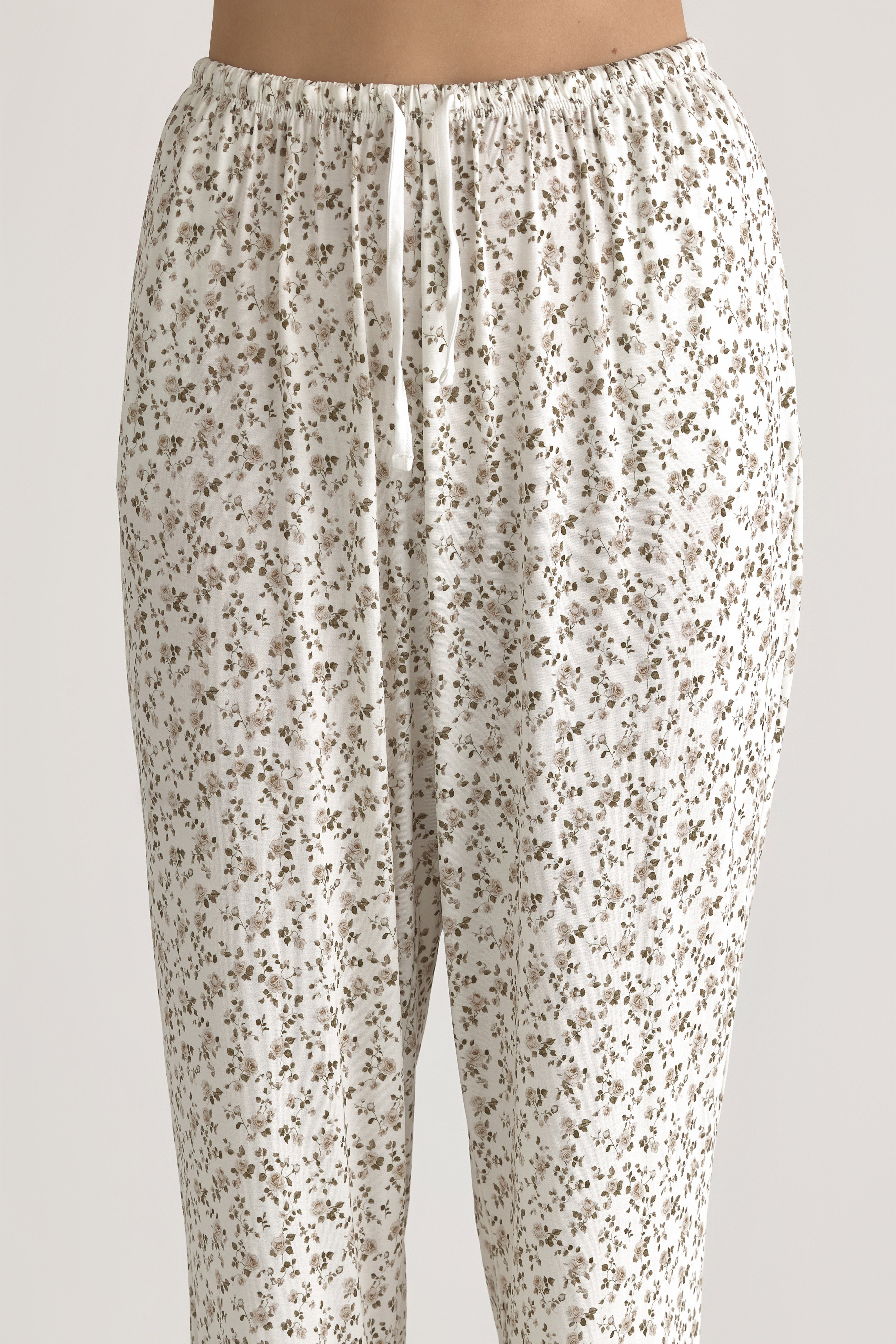 Muse Long PJs — Rose Garden: Comfortable women's pajama pants in a delicate rose garden print.