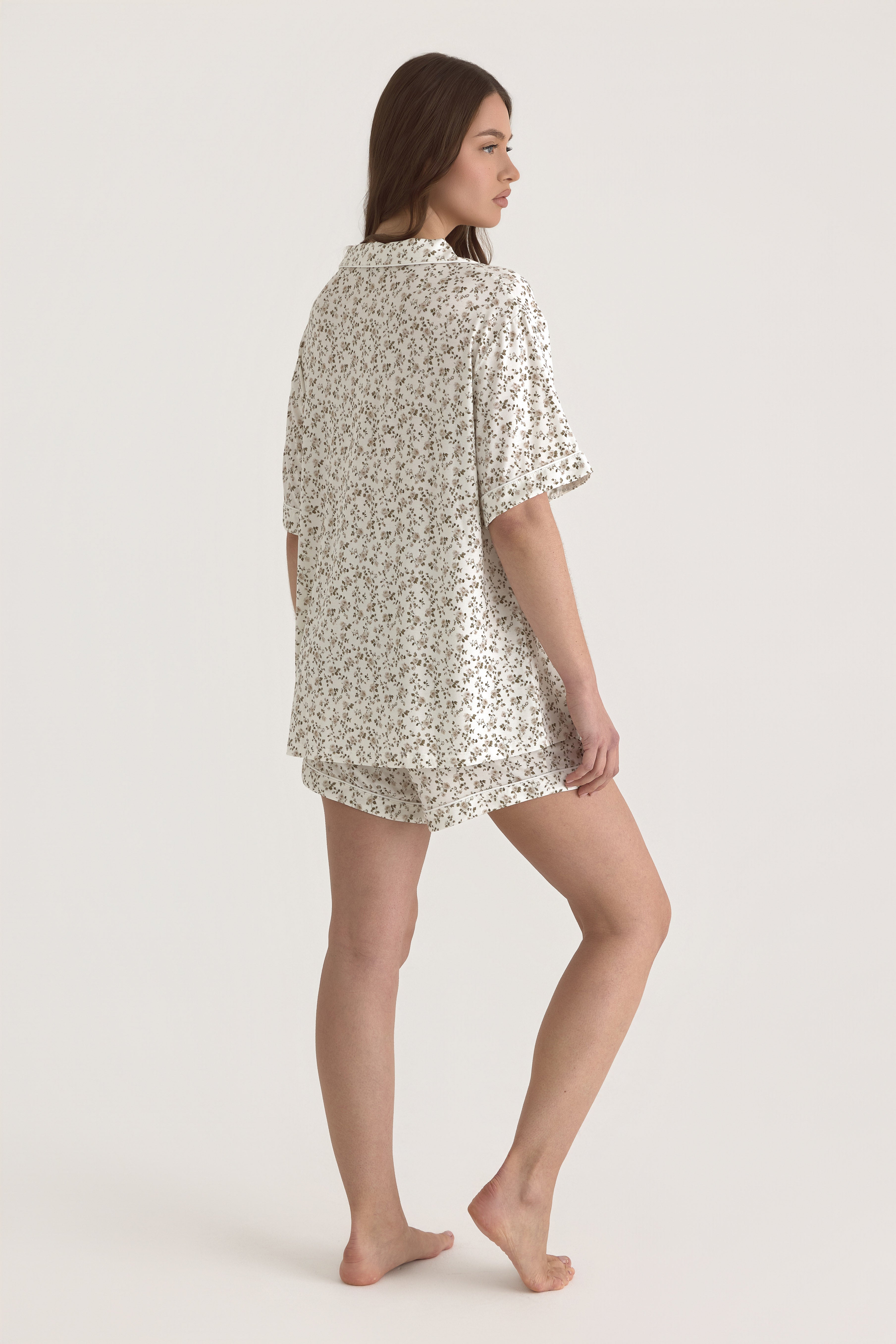 Muse Short PJs — Rose Garden: Women's short sleeve pajama set in a delicate rose garden print.  Comfortable and stylish sleepwear.